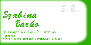 szabina barko business card